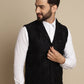 Even Apparels Men's Black Waistcoat with Notched Lapel | Swadesiicart