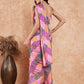 InWeave Women's Pink Square Multi Badhani Palazzo Saree - Swadesiicart