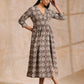 trueBrowns Clay Dabu Overall Print Cotton Wrap Dress | Relove | Swadesiicart