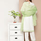 InWeave Women's Cream Straight Kurta Set W Green White Print Organza Dupatta - Swadesiicart