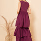 InWeave Women's Purple Lace Work Double Layer Sharara Set - Swadesiicart
