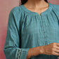 trueBrowns Light Blue Cotton Dobby Co-ord set - Swadesiicart