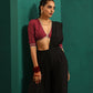 trueBrowns Black Silk Palazzo Stitched Saree | Swadesiicart