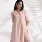 trueBrowns Light Pink Slub Kurta Set | Swadesiicart