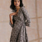 trueBrowns Clay Dabu Geometric Print Cotton Angrakha Kurta Pant Set | Swadesiicart