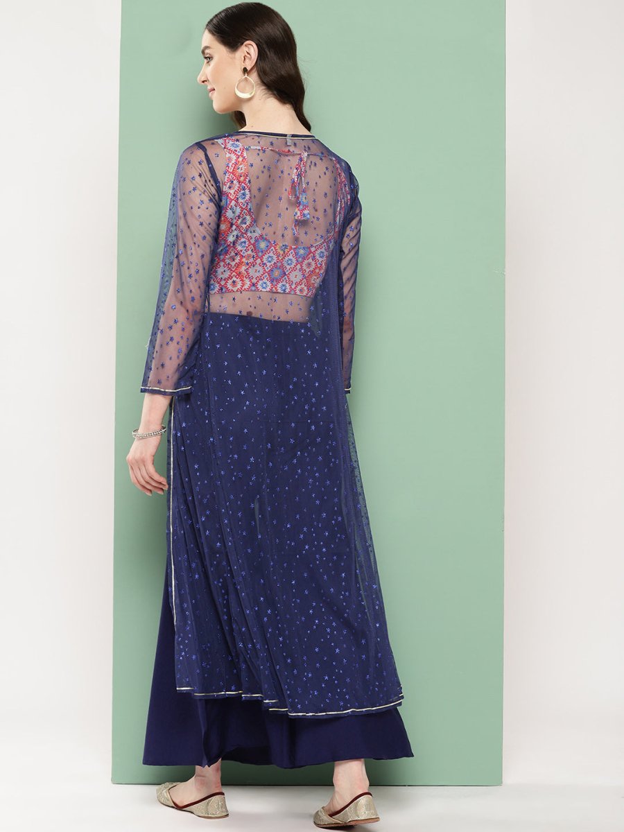 Ahalyaa Printed Ethnic Co-Ords with Shrug - Swadesiicart