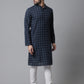 Even Apparels Blue Solid Kurta With Band Collar | Swadesiicart