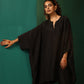 trueBrowns Black Silk Kaftan Pant Set | Swadesiicart