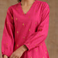 trueBrowns Pink Gold Cotton Short Co-Ord Set - Swadesiicart