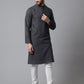 Even Apparels Black Pure Cotton Kurta With Band Collar | Swadesiicart