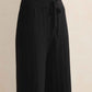 trueBrowns Black Woollen Flared Pants | Swadesiicart