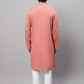 Even Apparels Maroon Pure Cotton Kurta With Band Collar | Swadesiicart