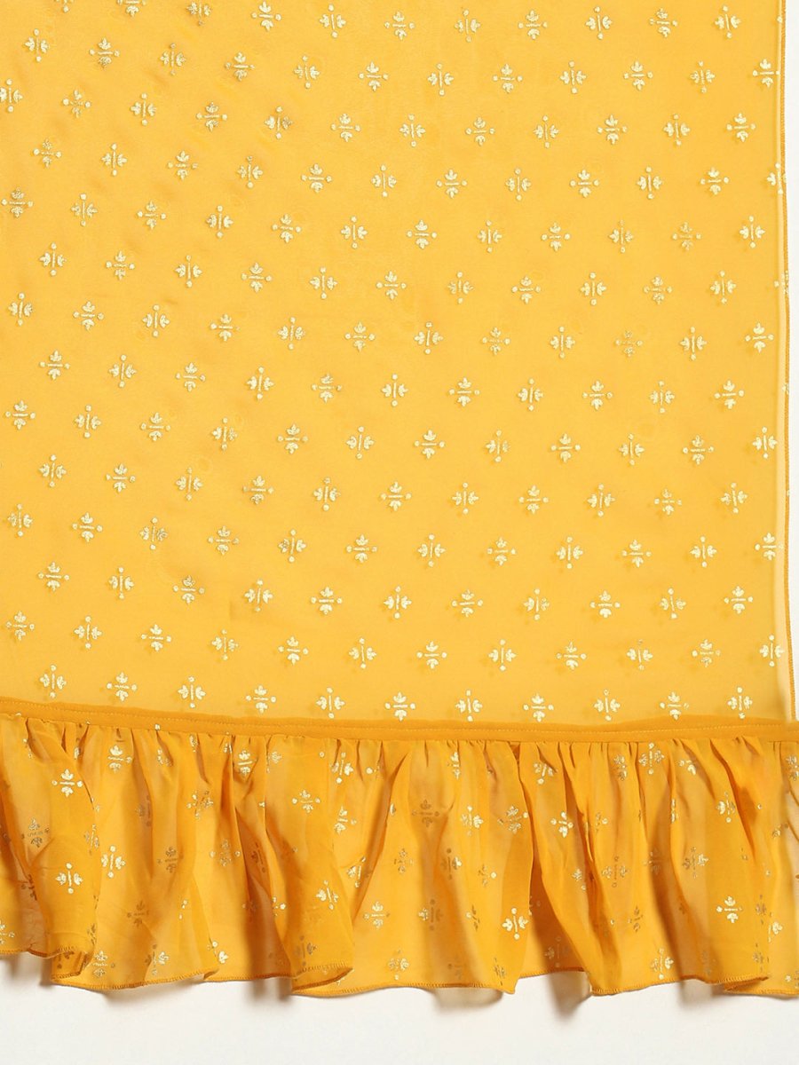 Ahalyaa Printed Ready To Wear Ruffles Saree | Swadesiicart