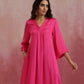 trueBrowns Pink Modal Boxpleat Kurta Set | Swadesiicart