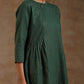 trueBrowns Dark Green Gold Cotton Side Gather Co-Ord Set - Swadesiicart
