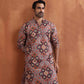 trueBrowns Men's Rust Geometric Printed Kurta | Swadesiicart