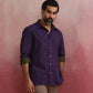 trueBrowns Men's Purple Cotton Shirt | Swadesiicart