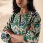 trueBrowns Green Cotton Ikat Relaxed Co-ord Set - Swadesiicart