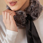 InWeave Women's Dark Grey Duble Shade Fur Neckpiece - Swadesiicart