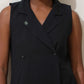 trueBrowns Black Cotton Linen Dress | Swadesiicart