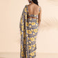 trueBrowns Yellow Muslin Ikat Ready to Wear Saree | Swadesiicart