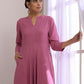 trueBrowns Onion Pink Dobby Anarkali Pant Set | Swadesiicart