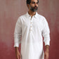 trueBrowns Men's White Cotton Shirt Collar Stylized Kurta Co-ord set - Swadesiicart