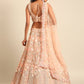 House of Panchhi Peach Net Multi Sequins with heavy Zarkan embroidery Lehenga choli & Dupatta | Swadesiicart