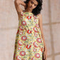 trueBrowns Yellow Overall Floral Block Print Cotton Sleeveless Kurta Pant Set | Swadesiicart