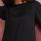 trueBrowns Black Modal Round Neck Kurta Co-ord Set - Swadesiicart
