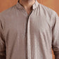 trueBrowns Men's Beige Cotton Dobby Kurta | Swadesiicart