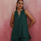 trueBrowns Dark Green Cotton Dobby Kurta Co-ord set - Swadesiicart