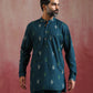trueBrowns Men's Blue Ikat Print Mandarin Collar Kurta Co-ord set - Swadesiicart