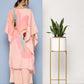 Ahalyaa Women Pink Printed Gotta Patti Kurta with Palazzos | Swadesiicart
