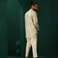 trueBrowns Men's Teal Floral Cotton Printed Co-ord Set - Swadesiicart