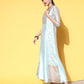 Ahalyaa Women Blue Ethnic Motifs Dress | Swadesiicart
