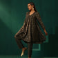 trueBrowns Grey Diamond Viscose Silk Yoke Gathered Co-ord Set - Swadesiicart