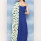 InWeave Women's Ink Blue Strappy Set W White Pink Lotus Cr Duptta - Swadesiicart