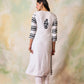 HOUSE OF KARI Notched Neck Floral Embroidered Chikankari Cotton Kurta | Swadesiicart