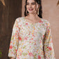ADA Floral Printed Round Neck Regular Lucknowi Chikankari Kurta with Trousers | Swadesiicart
