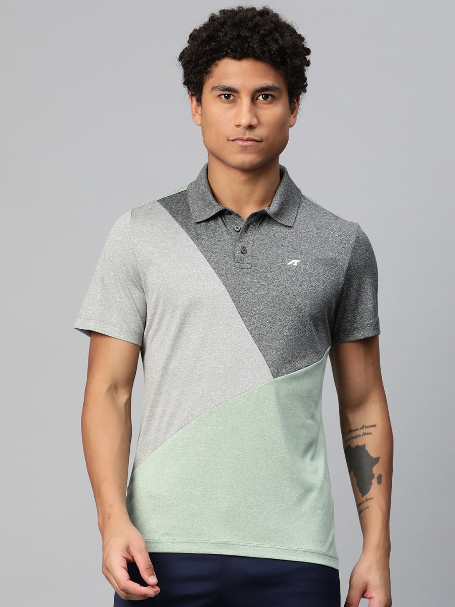 Alcis Colourblocked Polo Collar Anti Static Slim Fit T-shirt | Swadesiicart