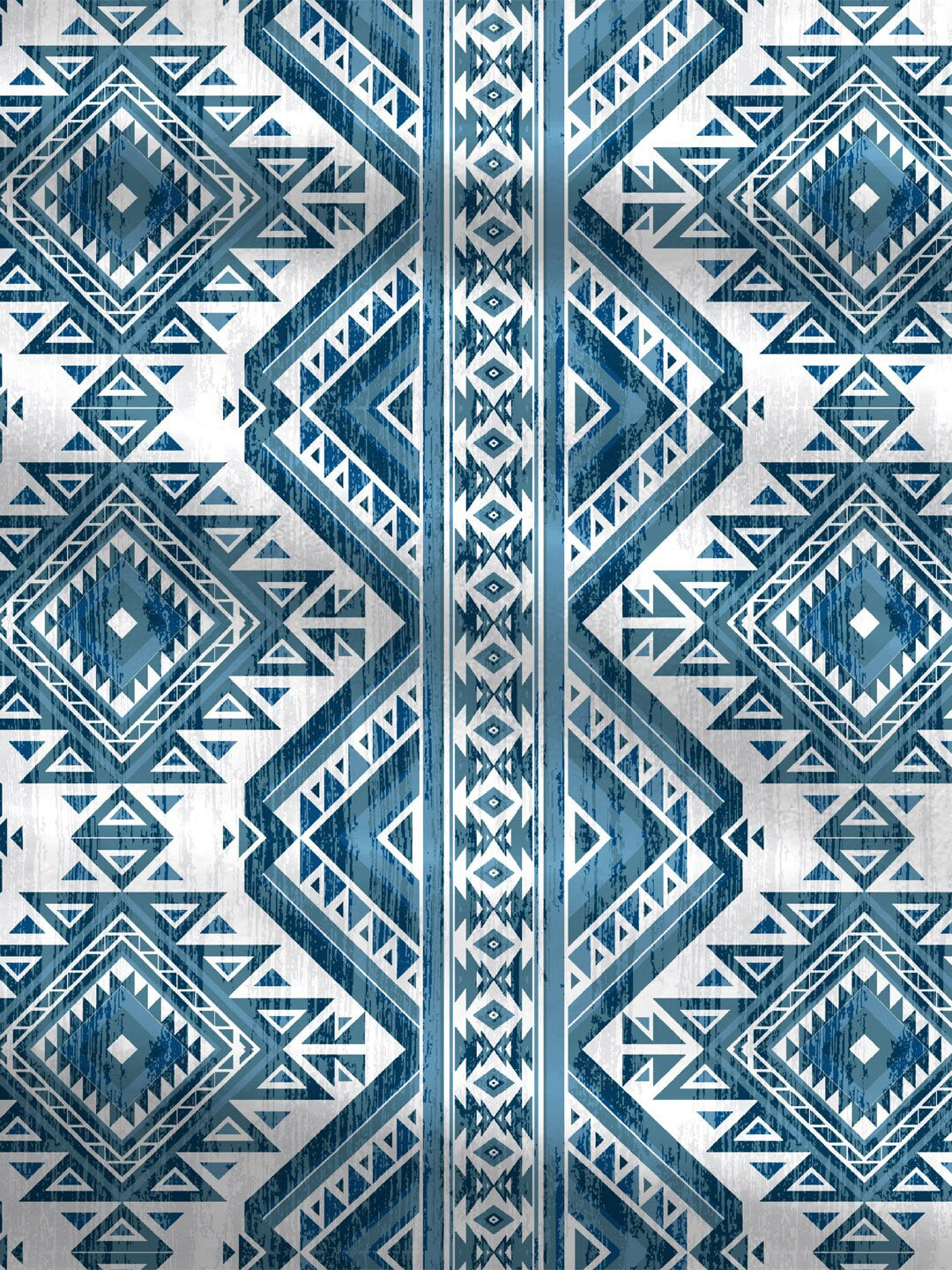 MYTRIDENT Blue White Ethnic Motifs Cotton 120 TC Queen Bedsheet With 2 Pillow Covers - Swadesiicart