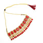 Mominos Fashion Johar Kamal Gold-Polished Brass Finish Kundan/Pearls Choker For Women (Red) | Swadesiicart