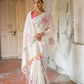 Vishnu Weaves Women's Pink Muga Cotton Woven Saree with Blouse - Swadesiicart