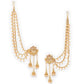 Shining Diva Gold-Polished Taselled Classic Jhumkas | Swadesiicart