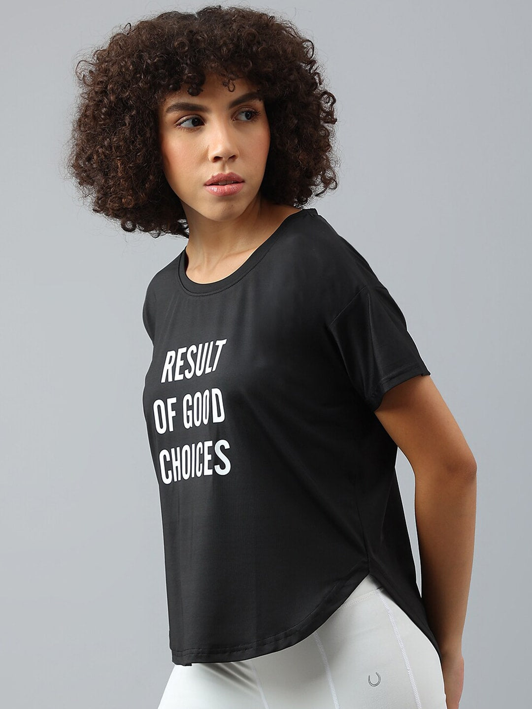 MKH Women Typography Printed Dri-FIT Sports T-shirt - Swadesiicart