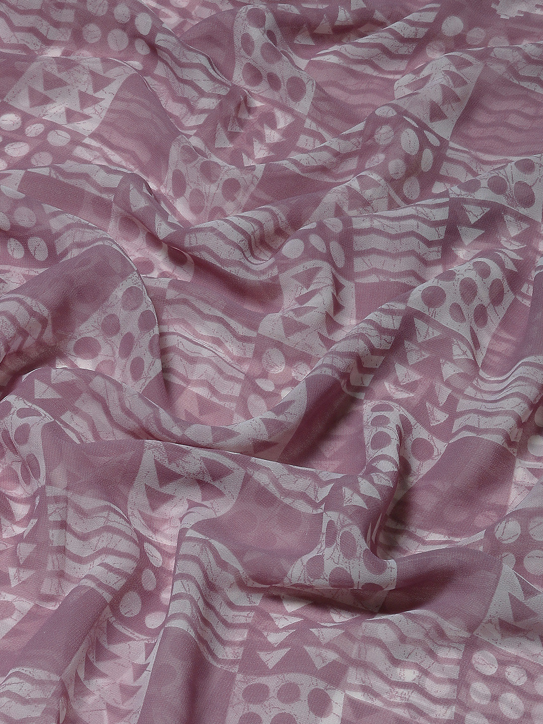 Tikhi Imli Mauve Batik Saree With Chikankari Lace | Swadesiicart
