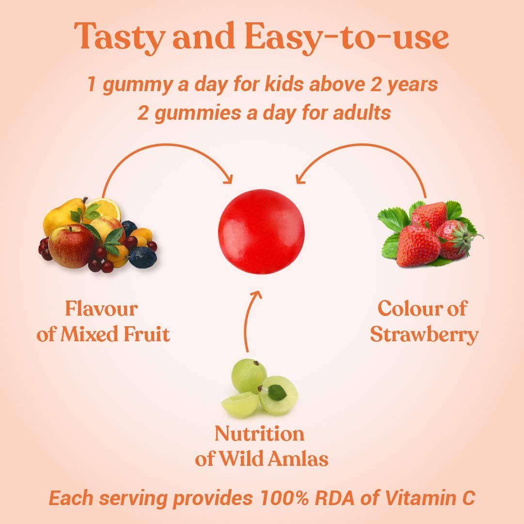 Kapiva Ayurveda Vitamin C + Amla Gummies - Tasty Immunity | Swadesiicart