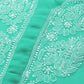 ADA Women Sea Green & White Chikankari Embroidered Kurta with Trousers | Swadesiicart