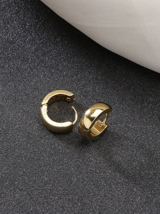 NVR Men's Gold-Polished Stainless Steel Hoop Earrings - NR Retail-NVR